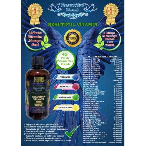 VİTAMİN 100 ML Beautiful Food Kuş Maması