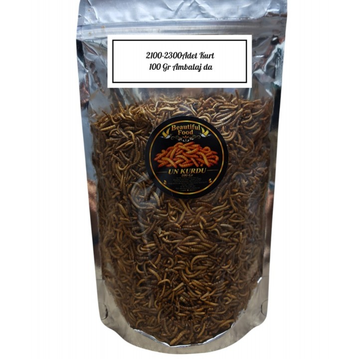 Beautiful Food Mama Kurutulmuş Un Kurdu 100 Gr – Kuş, Balık, Sürüngen ve Kemirgenler İçin Yüksek Proteinli Doğal Ek Besin
