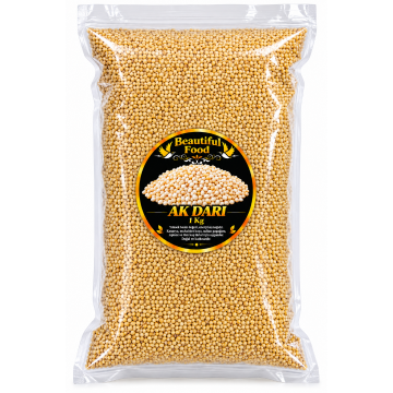 Beautiful Food Ak Darı Kuş Yemi 1 Kg – Muhabbet Kuşu, Kanarya, Sultan Papağanı ve Egzotik Kuşlar İçin Doğal Beyaz Darı Tohumu