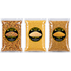 Beautiful Food 3'lü Kuş Yemi Seti Sağlık Tohumu 1 Kg + Ak Darı 1 Kg + Aspur 1 Kg – Kanarya, Muhabbet Kuşu ve Sultan Papağanı İçin 3 Kg
