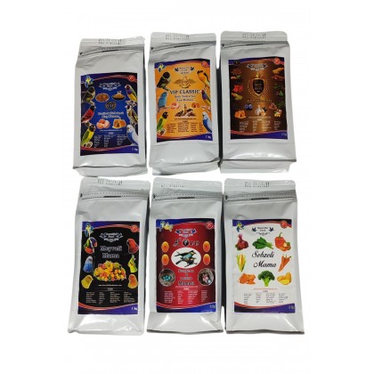 BeautifulFood Kuş Maması 1 kg 6 lı set (classic + kurtlu + best + meyveli + sebzeli + love)